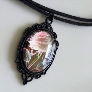 Black Double Strap Rose Cameo Choker – Victorian Inspired